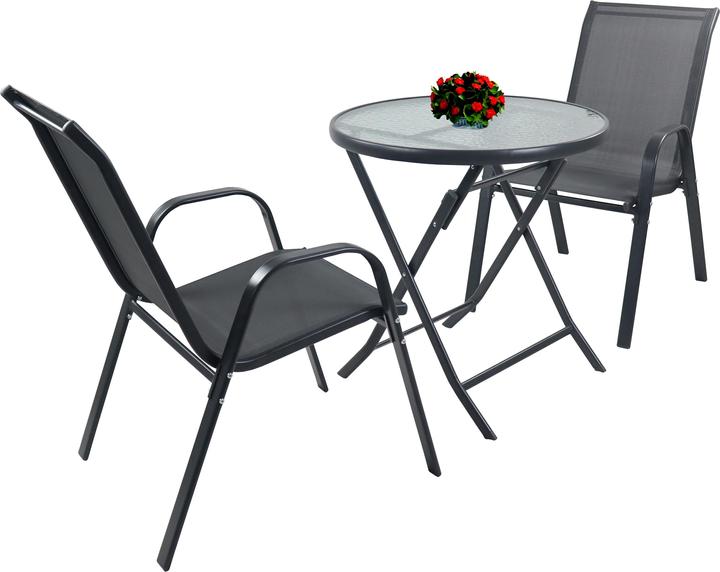 Produktbild VCM 3-tlg Balkonset Gartenmöbel Set Sonlas (70 cm)