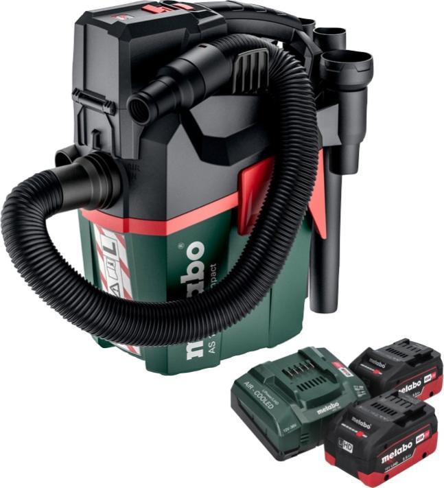 Actual product image Metabo AS 18 L PC Compact cordless vacuum cleaner 18 V 6 l IPX4 dust class L wet and dry + 2x battery 5.5 (Wet dry vacuum cleaner)