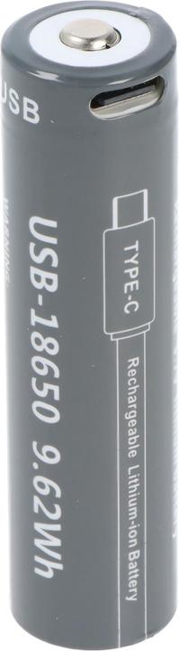 Produktbild AccuCell Rundzelle 18650, Li-ion, 3,7V, 2600mAh, 9,6Wh, mit USB-C Charging Port (18650, 2600 mAh)