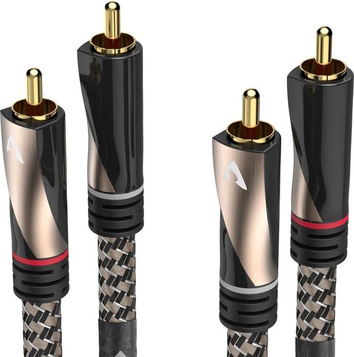 Actual product image Avinity Audio cable, 2 cinch plugs - 2 cinch plugs, fabric, gold-plated, 1 m (1 m, Cinch)