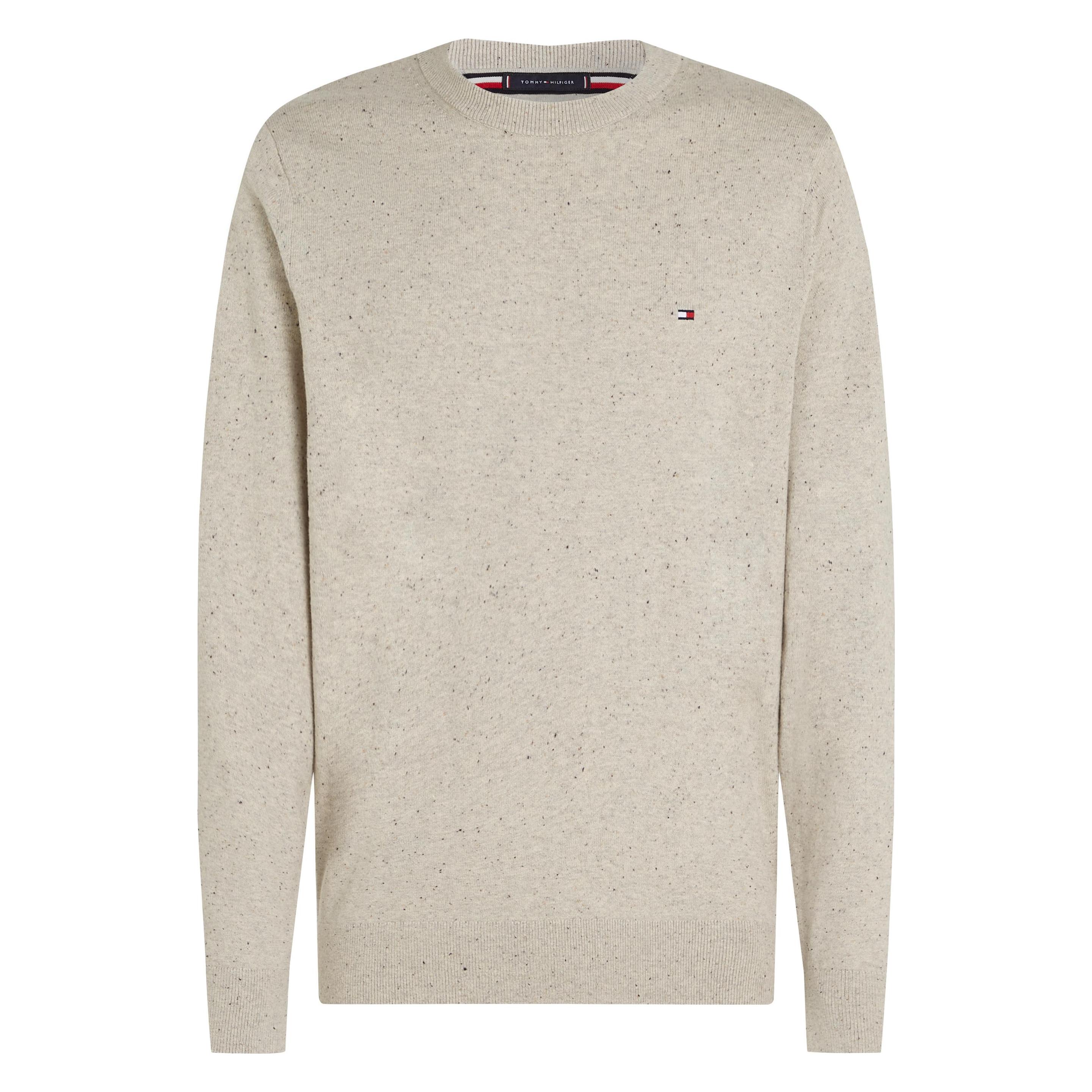 Tommy Hilfiger, Mannen, Springer, Cashmere Sweater Heren - Lichtgrijs - Maat S, Grijs, (S)