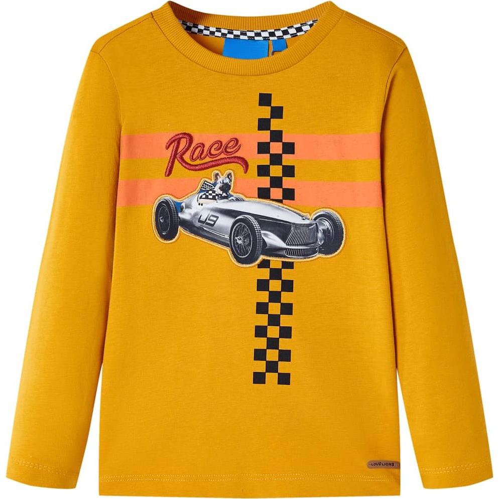 VidaXL, Unisex, Shirt, Kinder-Langarmshirt Ocker 104,Material: 100, Gelb, (104)
