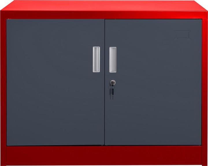 Produktbild Jet-Line Aktenschrank SARATOW rot dunkelgrau (90 x 40 x 68 cm)