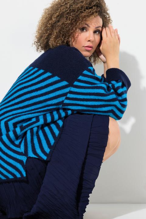 Produktbild Ulla Popken Pullover, grafisches Muster, Stehkragen, Langarm (56)