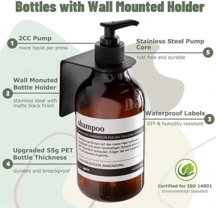 Actual product image Jenngaoo 3 Bottles 3 Wall Mounts