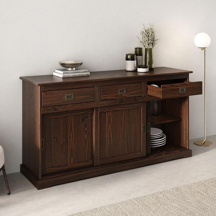 Image du produit IDIMEX Sideboard 3 Türen SAVONA (160 x 45 x 84 cm)