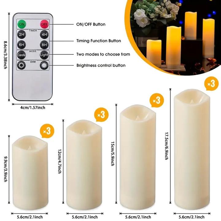 Actual product image Cbx 12 flameless LED candles with remote control and timer function (12x)