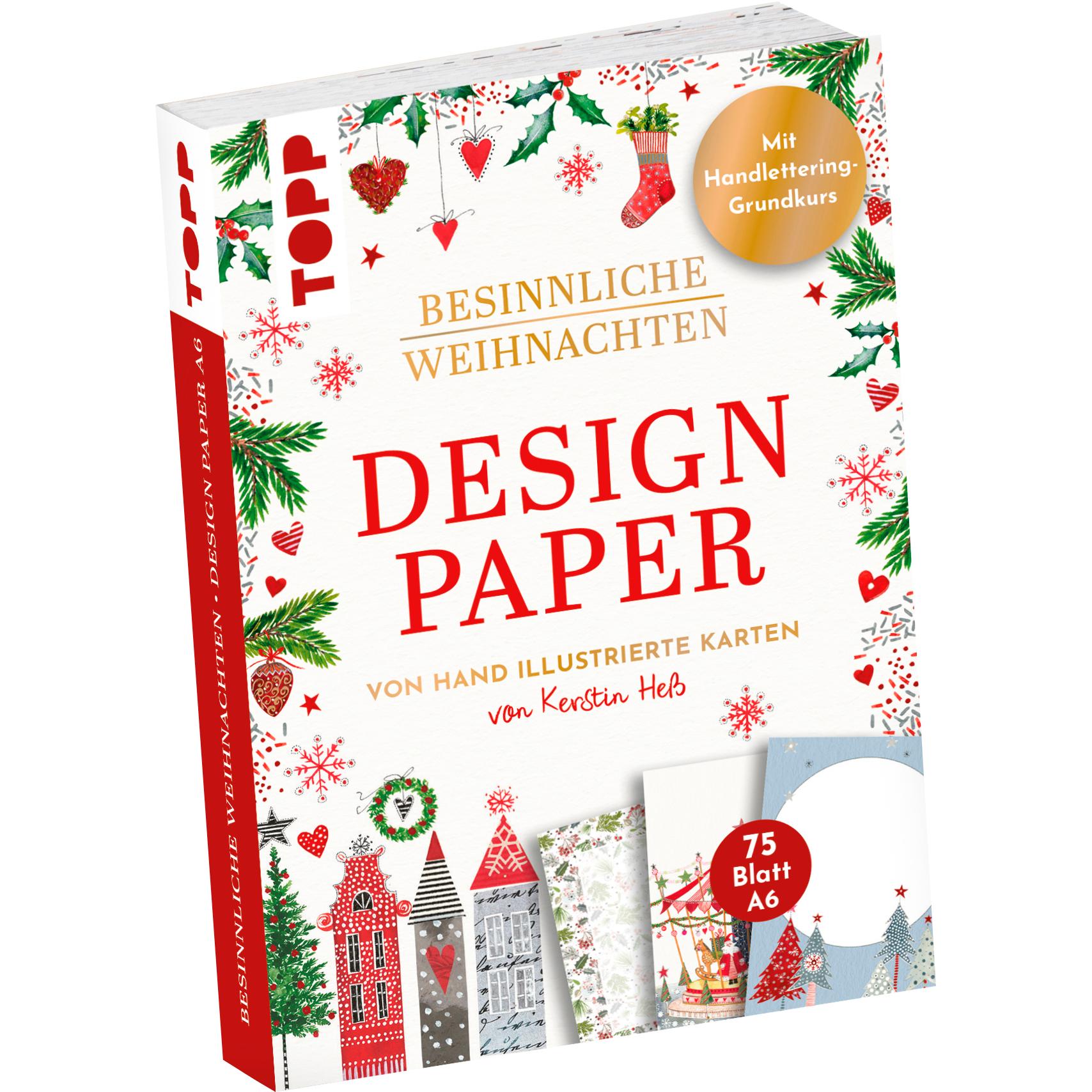 Thumbnail - Topp, Grusskarte + Briefpapier, Hess:Design Paper Besinnliche Weihnachte (75 Stk.)