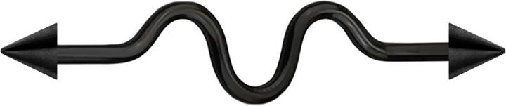 Image du produit Star Piercing Barbell noir zig zag avec deux cônes (sans laiton, Acier chirurgical 316L)