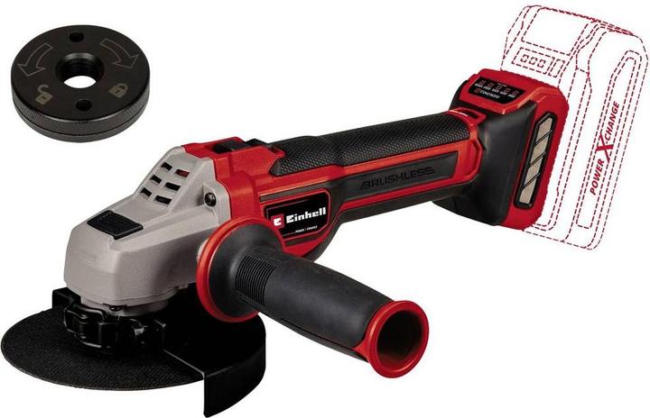 Actual product image Einhell 4431155+4540011 Akku-Winkelschleifer 125 mm ohne Akku Ladegerät 18 (4431155+4540011) (125 mm)