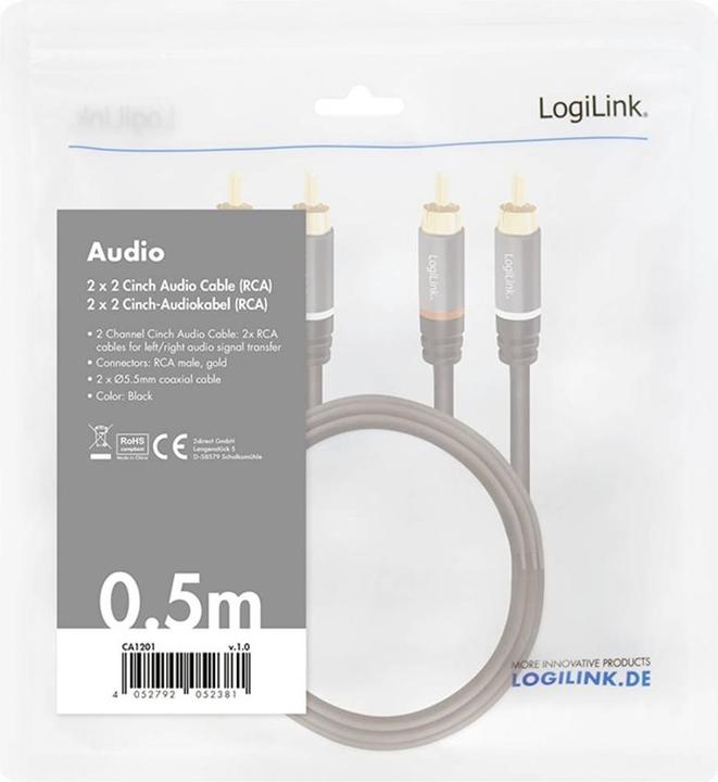 Image du produit LogiLink Ca Rca (0.50 m, Câbles Cinch)