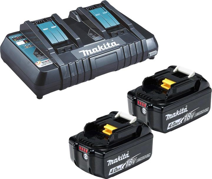 2x BL1840B battery 4.0 Ah 18V Li-Ion + DC18RD double quick charger