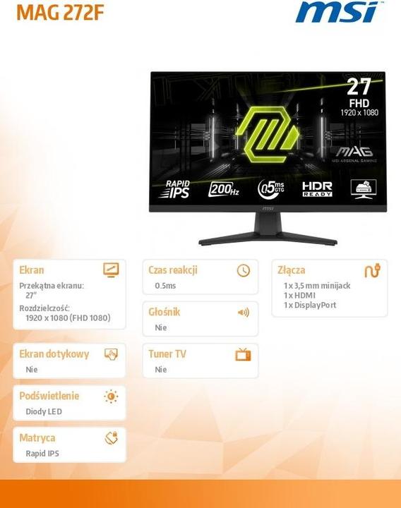 Produktbild MSI MAG 272F (1920 x 1080 Pixel, 27")