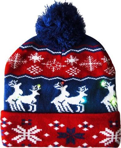 Actual product image Snazzy Santa Flashing Light Cap - Reindeer