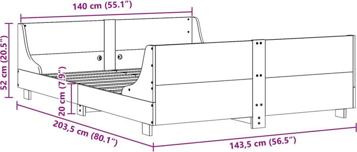 Immagine prodotto vidaXL Bettrahmen (140 x 200 cm)
