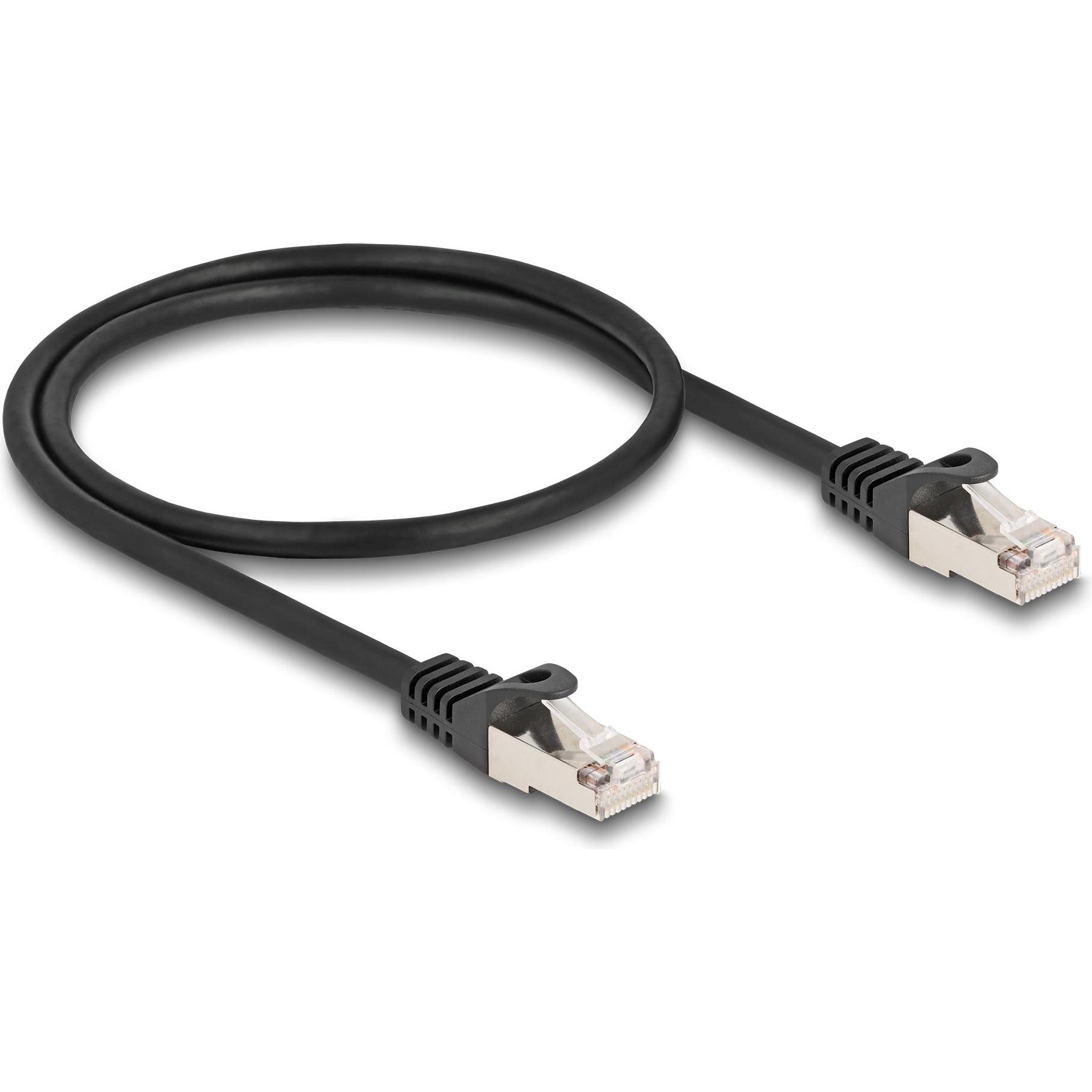 Thumbnail - Delock Kabel RJ50 Stecker zu RJ50 Stecker S/FTP 0,5 m schwarz (S/FTP, 0.50 m), Netzwerkkabel