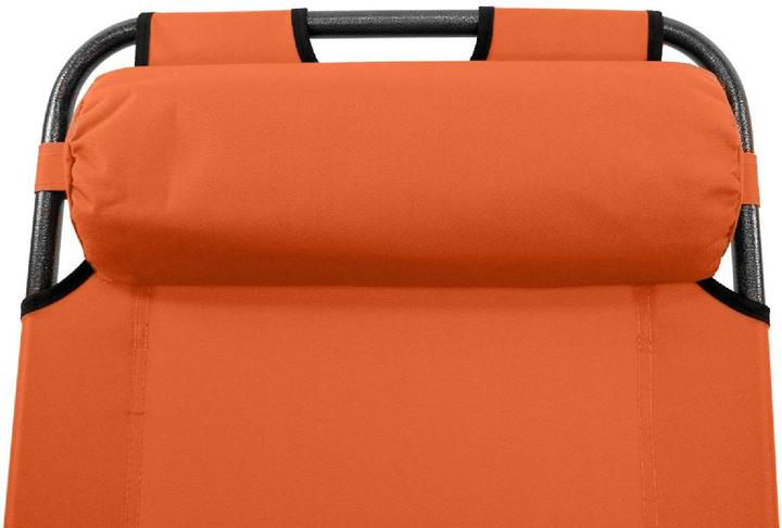 Actual product image VCM klappbare Sonnenliege Relaxliege Liegestuhl Orange Klappliege Stahl (155 cm)