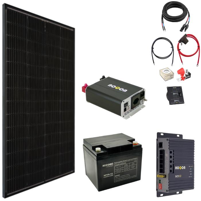 Noqon Solaranlage Komplett-Set EXTRA SMALL - mit AGM Batterie