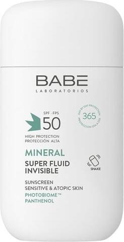 Actual product image Babe Super Fluid Invisible Mineral (Sunscreen, SPF50, Invisible, 50mL) (Suntan cream, SPF 50, 50 ml)