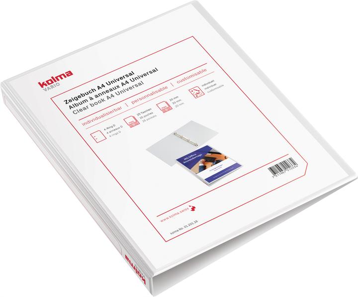Image du produit Kolma Cahier de pointage Vario A4 4 anneaux hauteur de remplissage 2 cm blanc (A4, 20 mm, 1 pcs)
