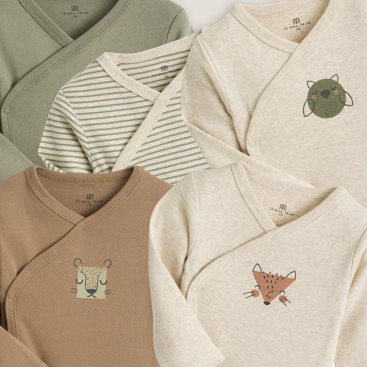 Actual product image La Redoute Collections 5-pack bodysuits from birth (80)