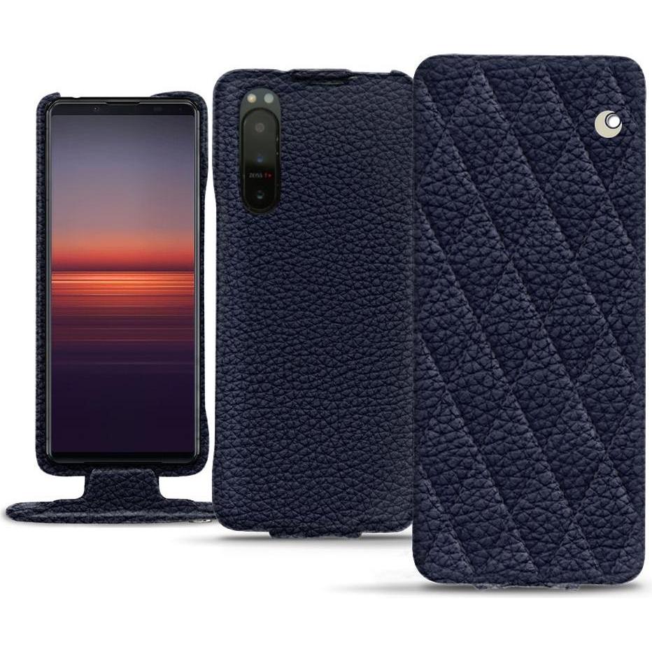 Noreve Lederschutzhülle vertikal (Sony Xperia 5 II), Smartphone Hülle, Violett