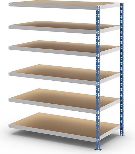 Actual product image eurokraft basic Wide span boltless shelf unit with chipboard shelves, depth 800 mm, extension