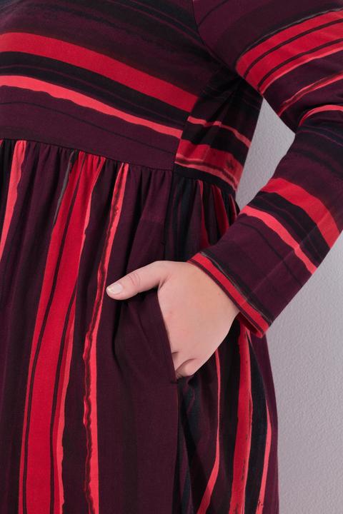 Produktbild Ulla Popken Maxikleid, Batikdruck, A-Linie, Rundhals, Langarm (68)