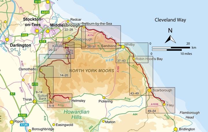 Immagine prodotto The Cleveland Way Map Booklet (Inglese, Paddy Dillon, 2024)