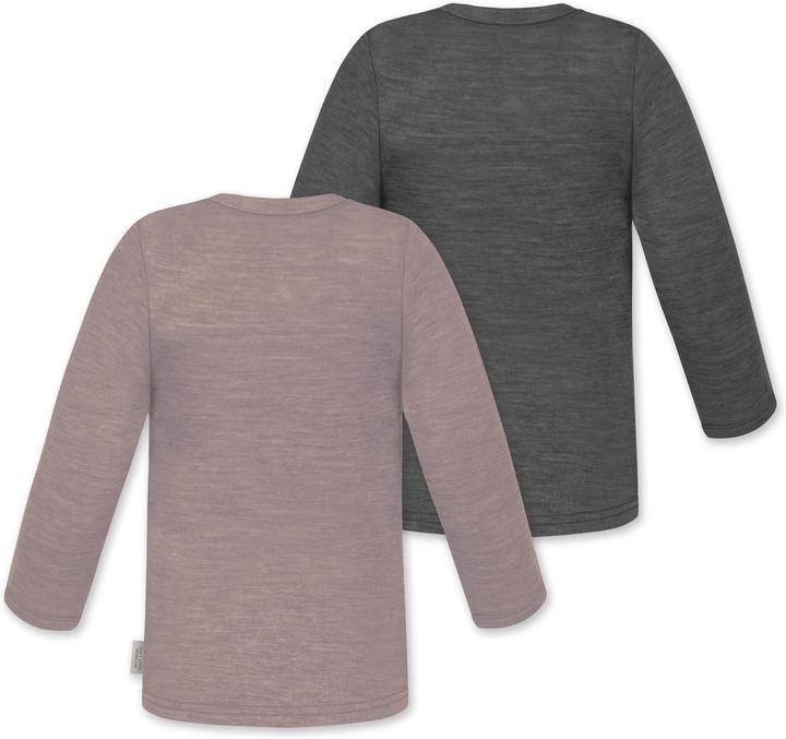 Produktbild Normani 2er Pack Baby Merino Longsleeve „Taupo" - 9473 (74, 80)