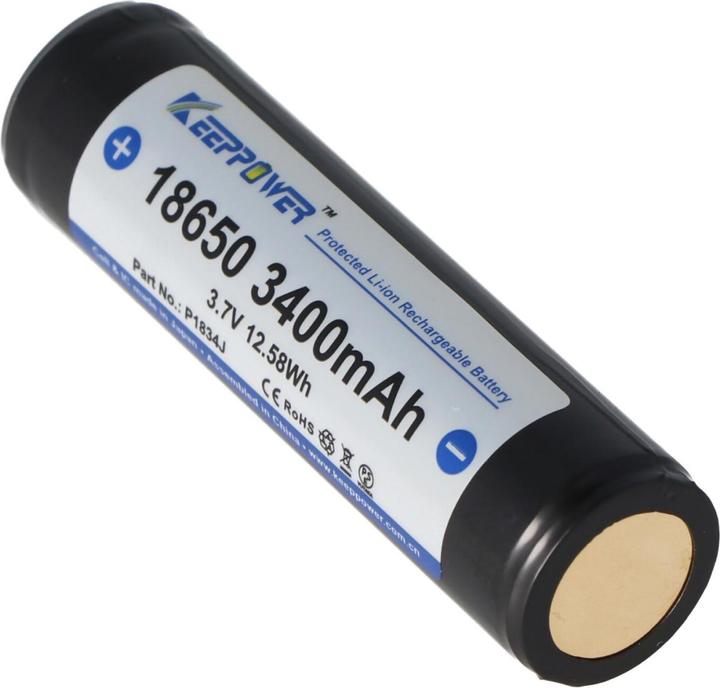 Actual product image Keeppower Battery 18650 protected with PCB (1 pcs., 18650, 3400 mAh)