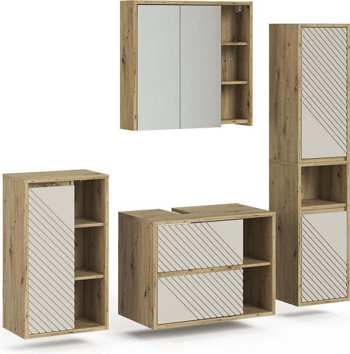 Produktbild Vicco Badmöbel-Set Viola, Artisan-Eiche, 4 Teile