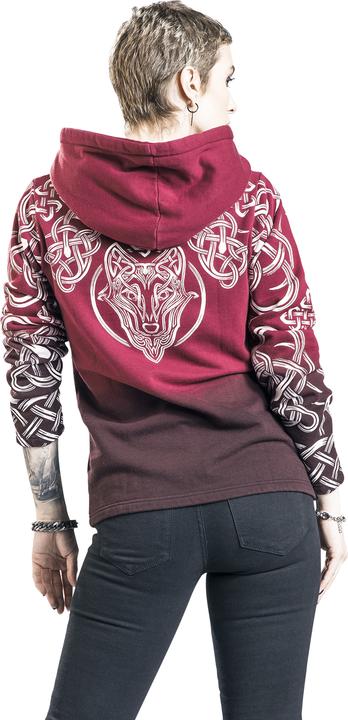 Produktbild Black Premium Roter Kapuzenpullover mit keltisch anmutendem Print (L)