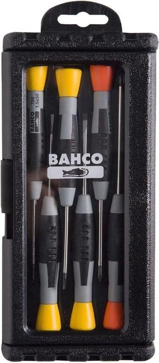 Produktbild Bahco Schraubendreher-Satz mit Präzisionsgriff für Schlitz- und Phillips-Schrauben, 1,5-3 mm und PH0-PH1 (Schlitzschrauben)