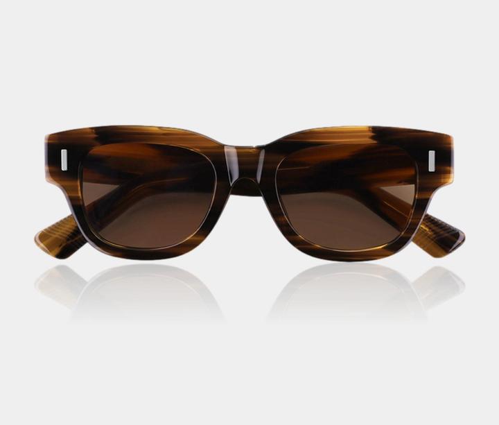 Immagine prodotto James Dixon Gestreift/Braun – Lennox – Quadratisch – Acetat – Sonnenbrille