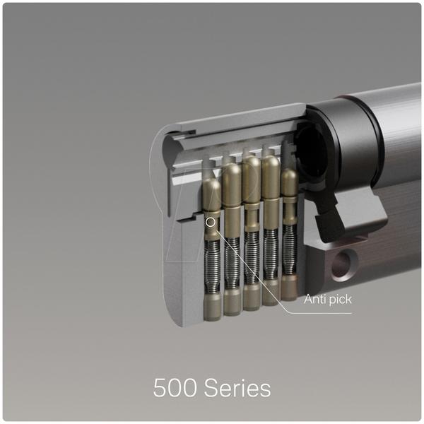 Yale Doppelzylinder, Serie 500 plus, 3 Schlüssel, Länge 30/30, Nickel satiniert