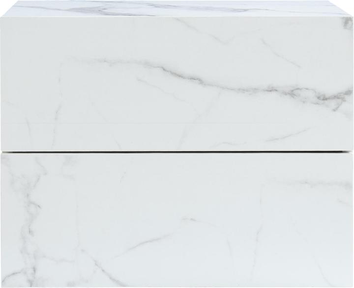 Produktbild En.Casa Nachttisch hängend Ampfing mit 2 Schubladen Marmoroptik, weiss (40 x 29 x 30 cm)