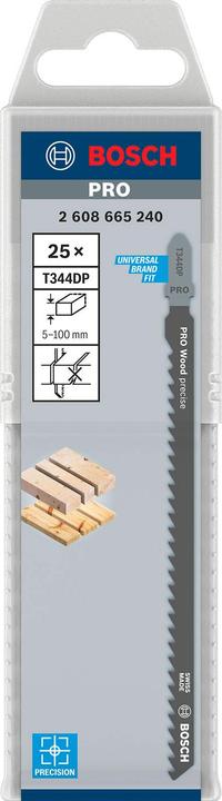 Image du produit Bosch Professional Zubehör Lame de scie sauteuse PRO Wood precise T344DP, 152 mm, 25 pcs.