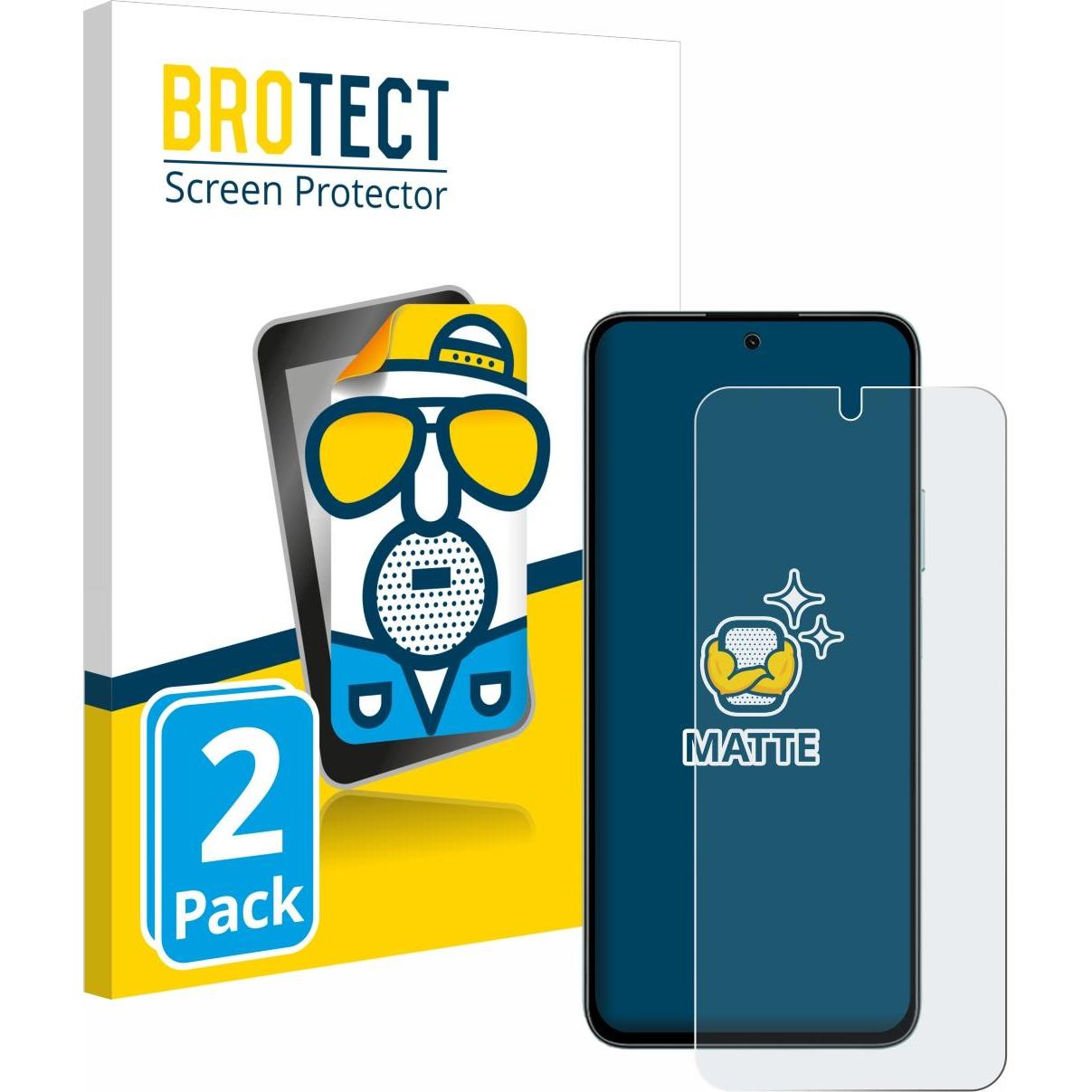 BROTECT Entspiegelungs-Schutzfolie Displayschutz Matt (2 Stück, Realme X7 5G), Smartphone Schutzfolie, Grau