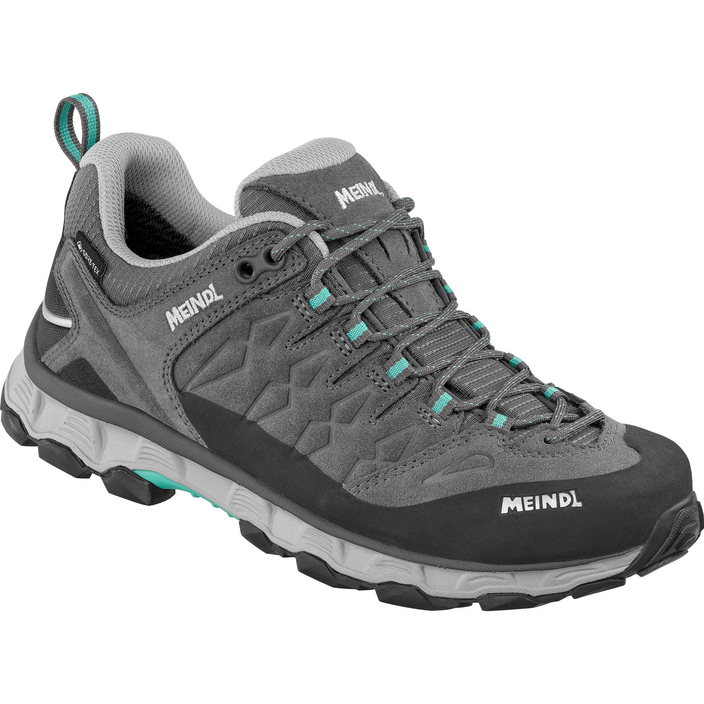 Meindl, Donne, Scarpe da escursionismo, Lite Trail Lady GTX, Gore-Tex Damen-Wanderschuhe (37.5), Grigio, Turchese