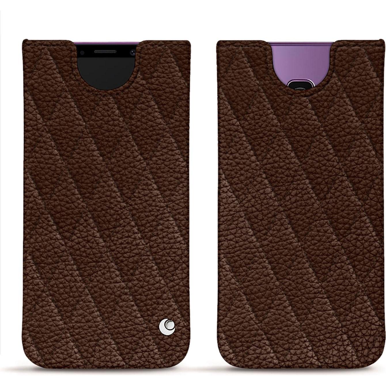 Noreve Lederschutzhülle (Samsung Galaxy S9+), Smartphone Hülle, Braun