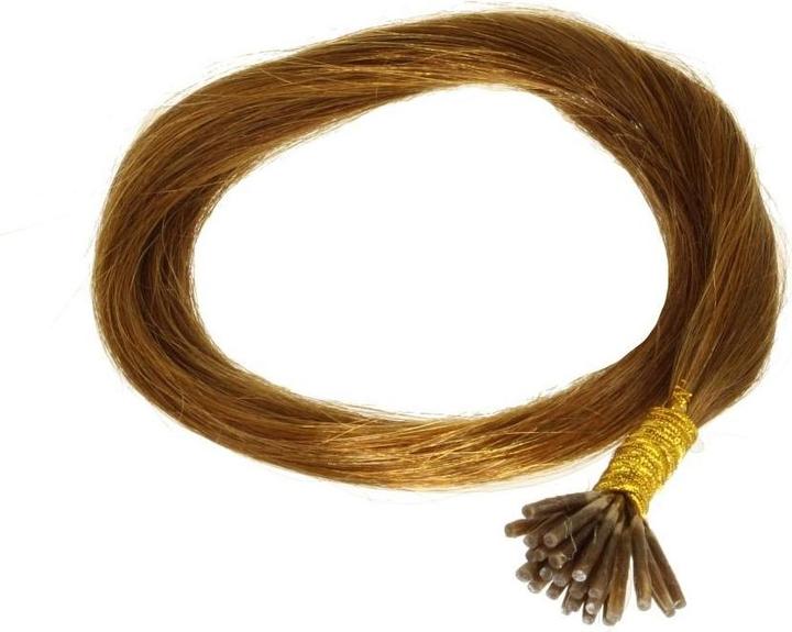 Actual product image Hair2heart 200 x Microring ITip Real Hair Extensions 40 cm 05 g strands Smooth Colour 8 Light Brown (8 Light Brown, 40 cm)