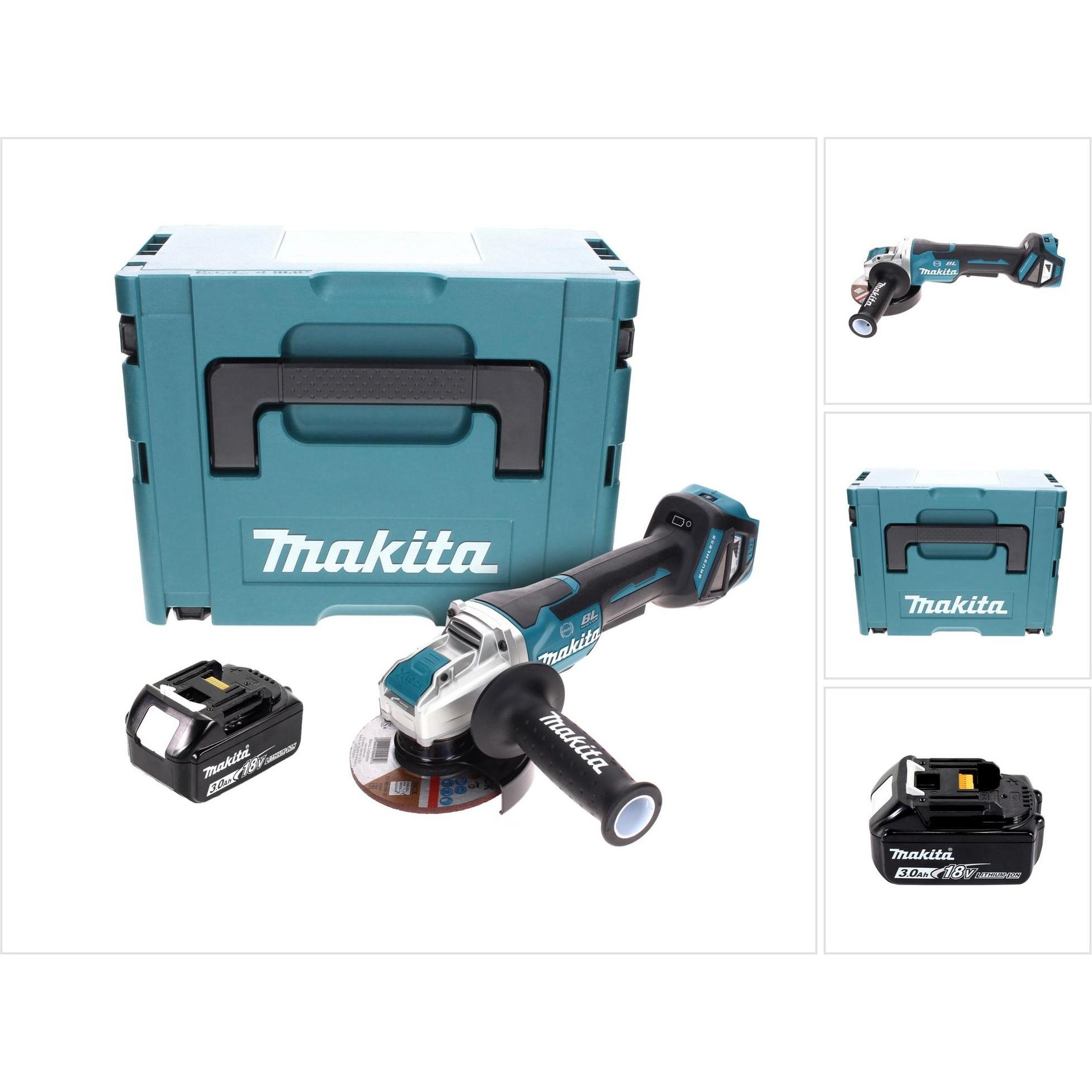 Makita, Winkelschleifer, DGA 519 F1J Akku Winkelschleifer 18 V 125 mm Brushless X-Lock + 1x Akku 3,0 Ah + Makpac - (125 ...