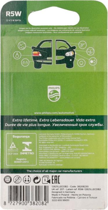 Actual product image Philips LongLife EcoVision (R5W)