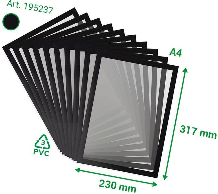 Produktbild Tarifold Magnetschild Magneto Solo Pro 195237 A4 sw 10 St./Pack.