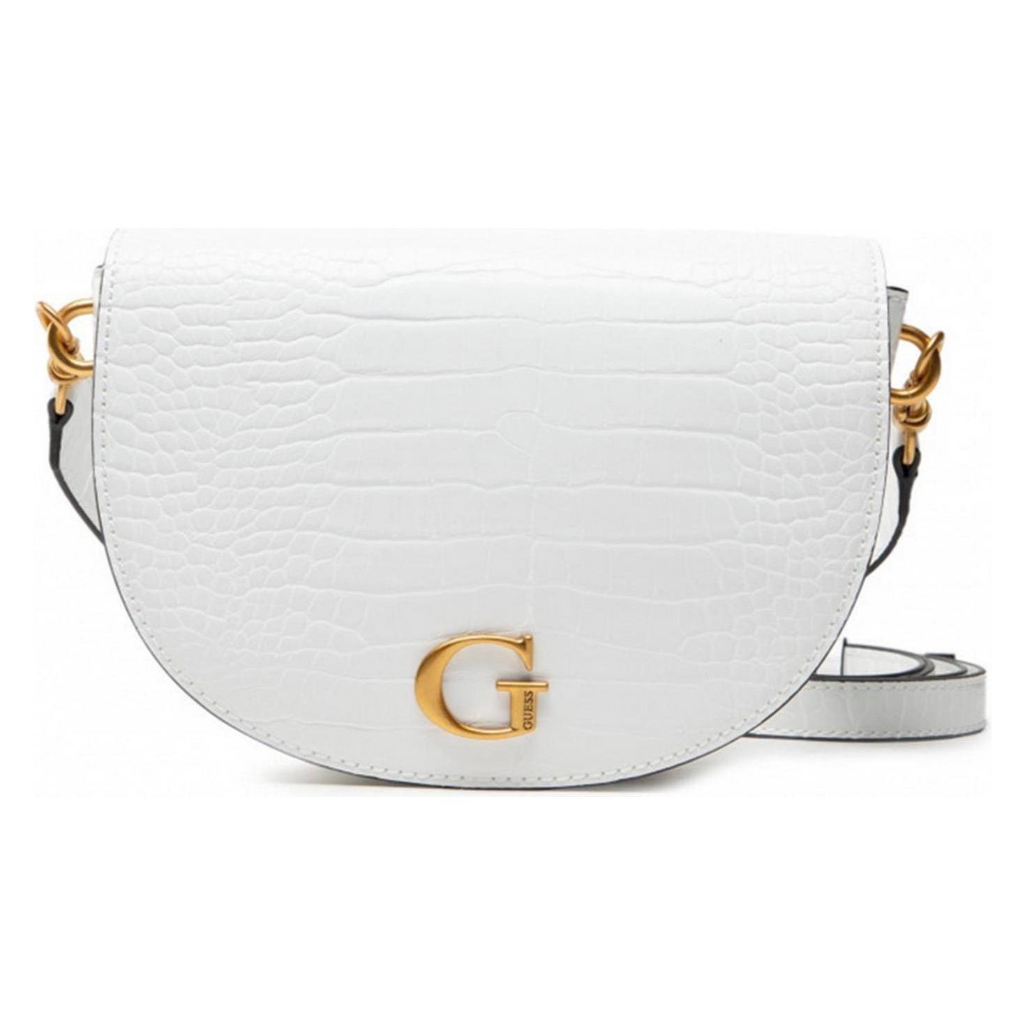 Guess, Vrouwen, Handtas, Danna, Polyurethane, Textile Bag, White, HWCA8420190WHI, For Women, Wit
