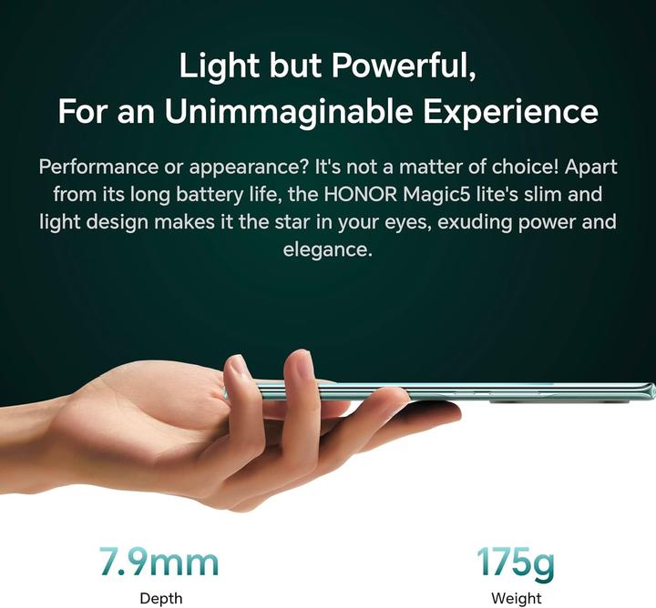 Produktbild Honor Magic5 Lite (256 GB, Silver, 6.67", Dual SIM, 5G)