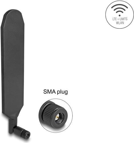 Actual product image Delock LTE GNSS antenna SMA connector 1.5 (DECT, Lora, 4G, GPS, 2G, Wi-Fi, 3G, GSM)