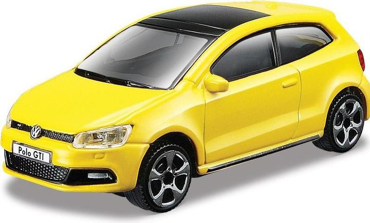 Actual product image Bburago Model Car 1/43 Scale Volkswagen Polo GTI Mark 5 Yellow for 3+ Years 18-30233