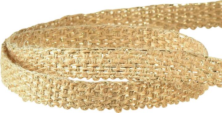Actual product image Mabella Juteband Rustikales Dekoband Jute Natur Gold